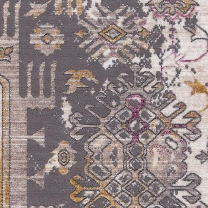 8' X 11' Gray and Ivory Oriental Power Loom Area Rug