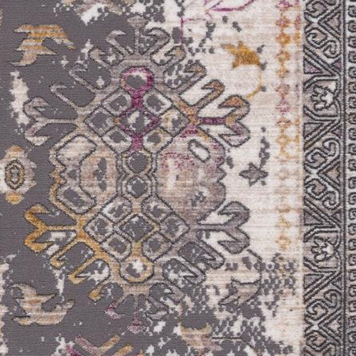 8' X 11' Gray and Ivory Oriental Power Loom Area Rug