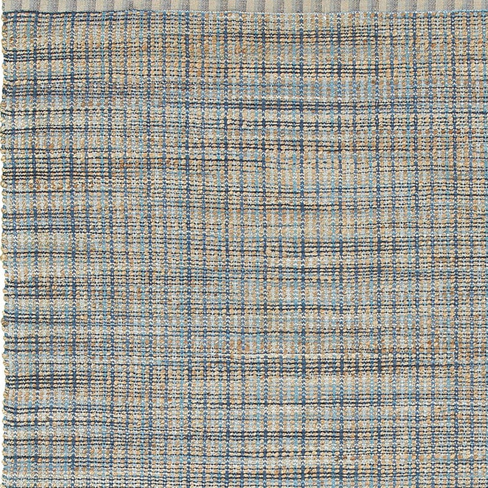 8' X 10' Blue and Ivory Hand Woven Area Rug