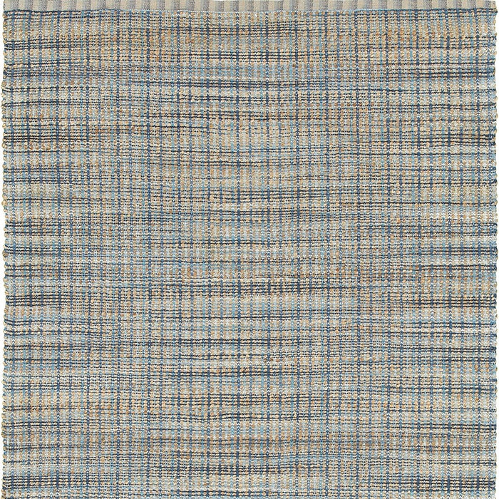 8' X 10' Blue and Ivory Hand Woven Area Rug