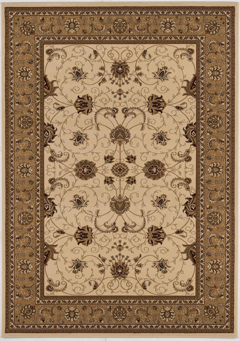 10' Runner Beige and Ivory Oriental Power Loom Runner Rug