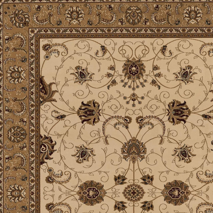 10' Runner Beige and Ivory Oriental Power Loom Runner Rug