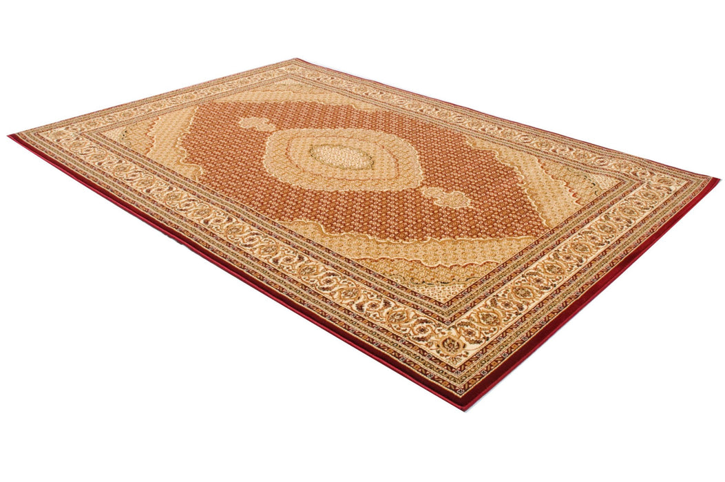 10' Runner Red and Beige Oriental Power Loom Runner Rug