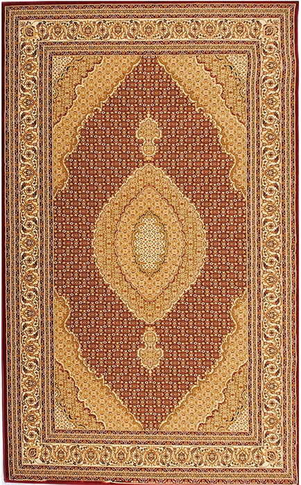 10' Runner Red and Beige Oriental Power Loom Runner Rug