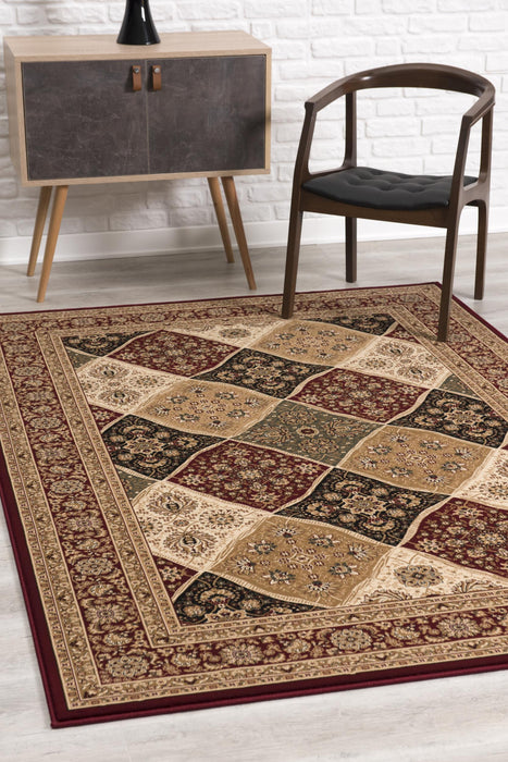 10' Runner Red and Beige Oriental Power Loom Runner Rug