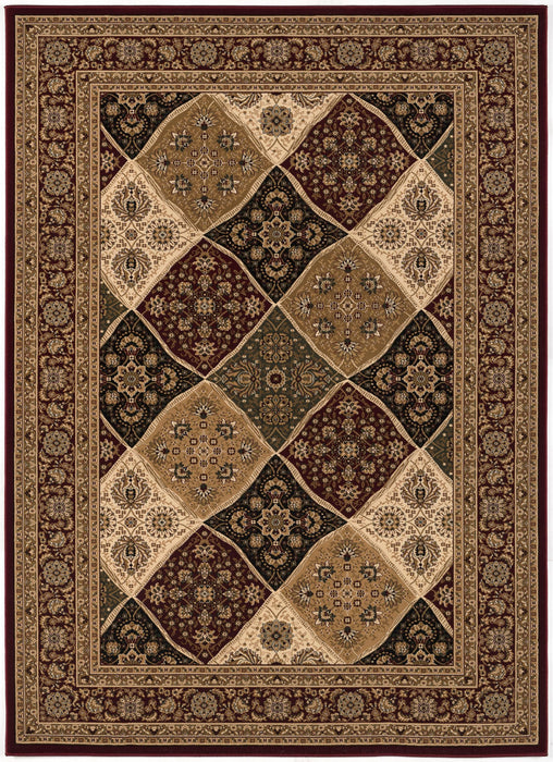 10' Runner Red and Beige Oriental Power Loom Runner Rug