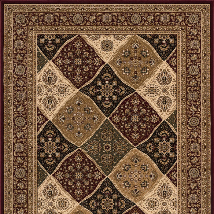 10' Runner Red and Beige Oriental Power Loom Runner Rug