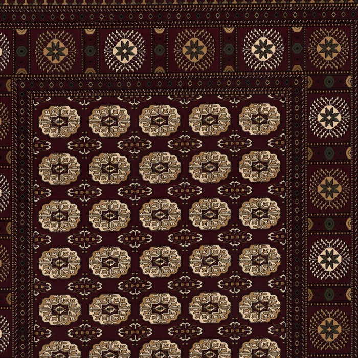 8' X 11' Red and Ivory Floral Medallion Power Loom Area Rug