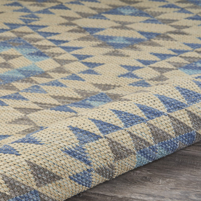 3' x 5' Blue Decorative Lattice Area Rug