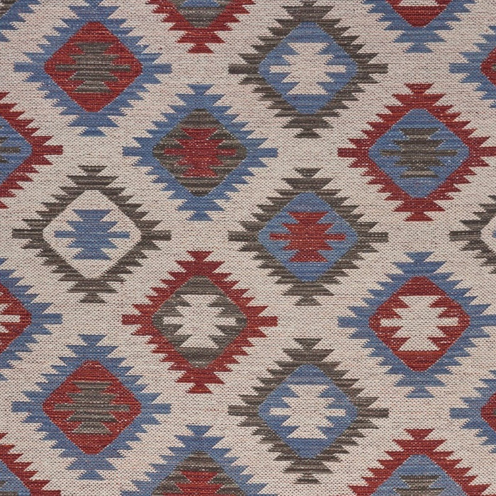 3' x 5' Red and Blue Geometric Diamonds Area Rug