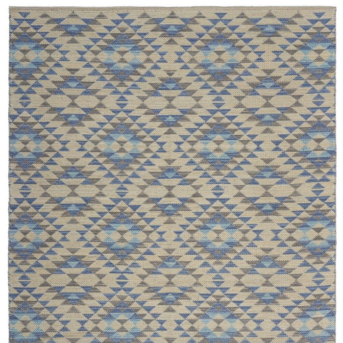 3' x 5' Blue Decorative Lattice Area Rug