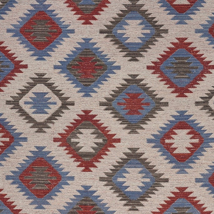 3' x 5' Red and Blue Geometric Diamonds Area Rug