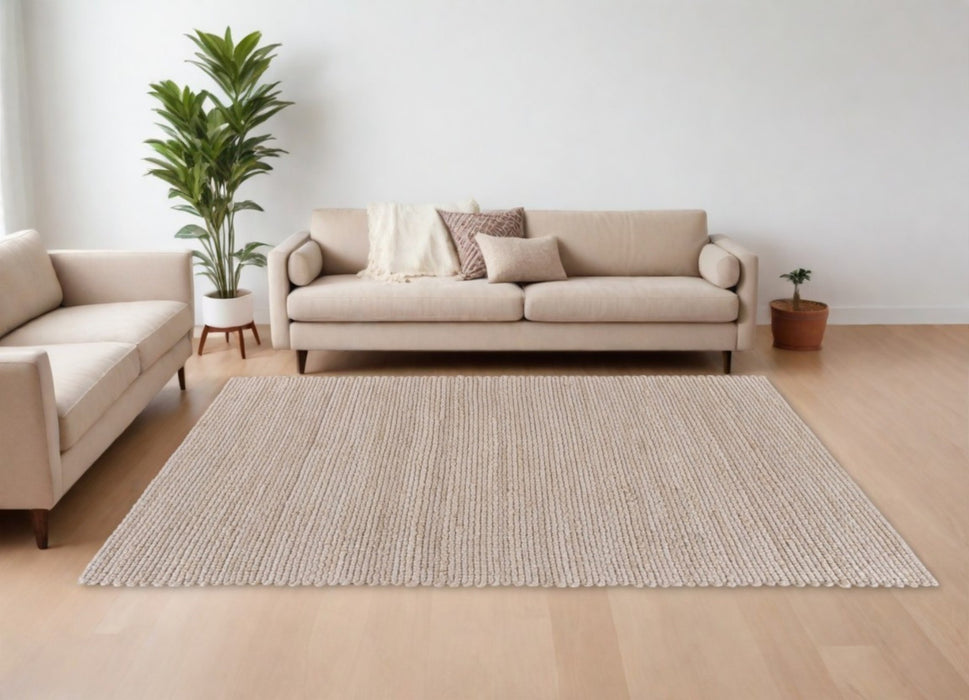 8' X 10' Natural Bleached Contemporary Area Rug