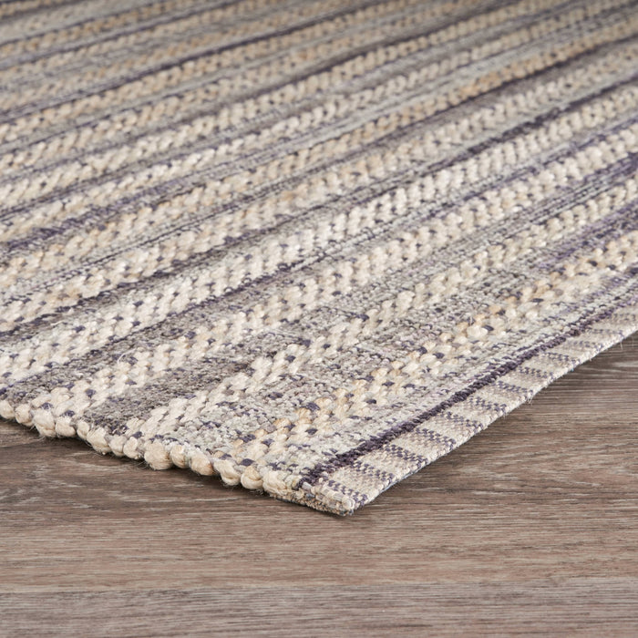 8' X 10' Brown and Gray Striped Area Rug