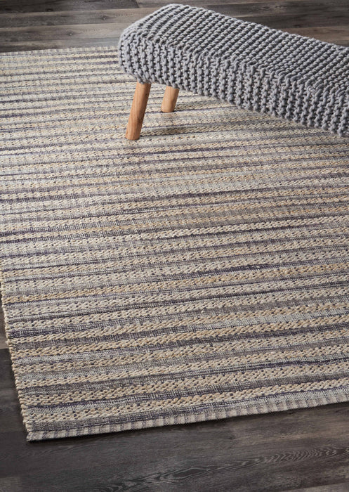 8' X 10' Brown and Gray Striped Area Rug