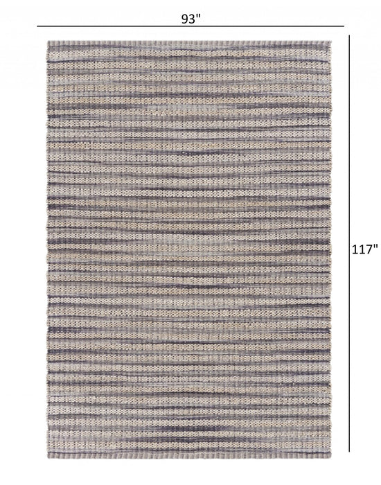 8' X 10' Brown and Gray Striped Area Rug