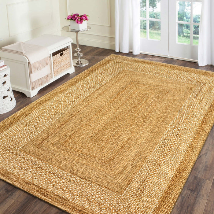 4' X 6' Classic Tan Bordered Area Rug