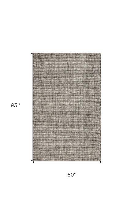 5' X 8' Gray Wool Handmade Area Rug