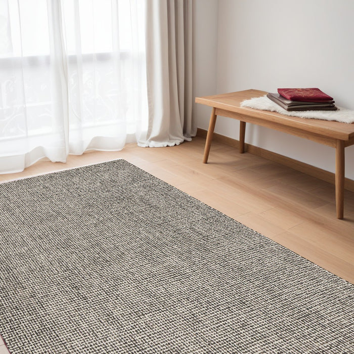 5' X 8' Gray Wool Handmade Area Rug