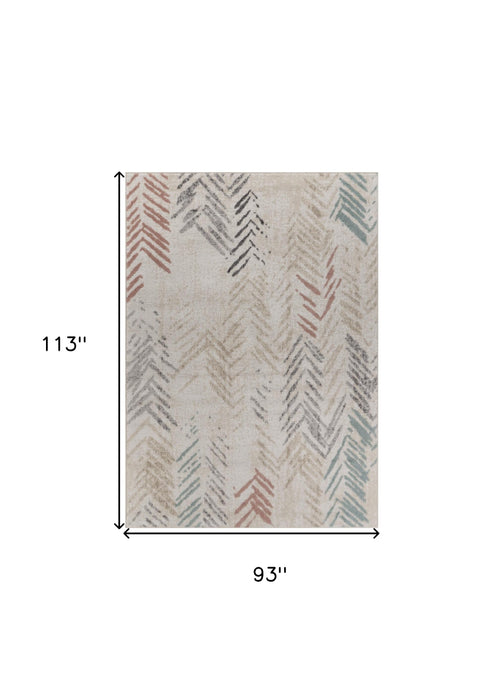 5' X 7' Ivory Eclectic Arrows Area Rug