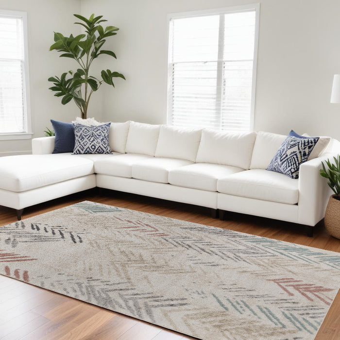 5' X 7' Ivory Eclectic Arrows Area Rug