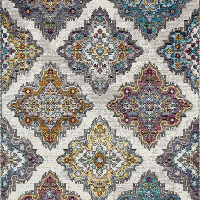 5' X 8' Blue Traditional Floral Motifs Area Rug