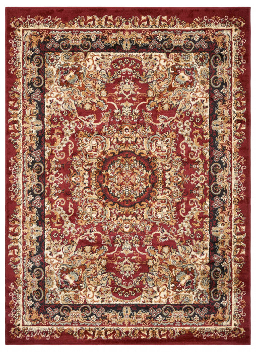 5' X 7' Red Royal Medallion Area Rug