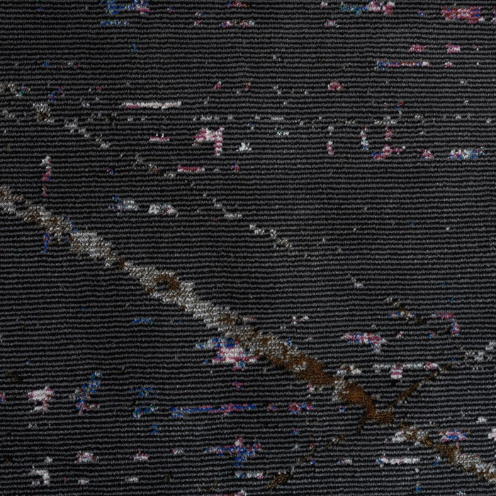 5' X 8' Distressed Black Abstract Area Rug