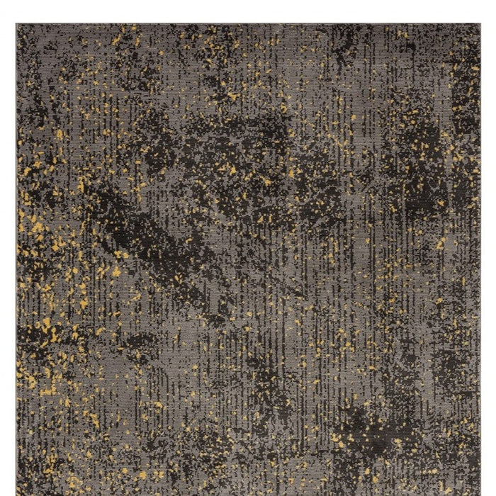 5' X 8' Gray and Yellow Abstract Sprinkle Area Rug