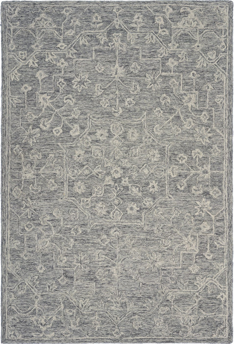 3' x 5' Gray Floral Finesse Area Rug