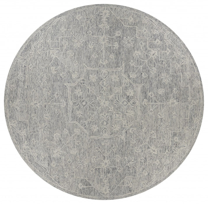 3' x 5' Gray Floral Finesse Area Rug