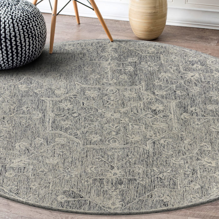 3' x 5' Gray Floral Finesse Area Rug