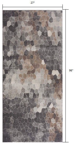 2' X 3' Beige Cobblestone Pattern Scatter Rug