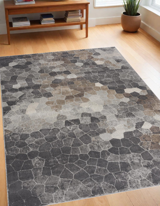 2' X 3' Beige Cobblestone Pattern Scatter Rug