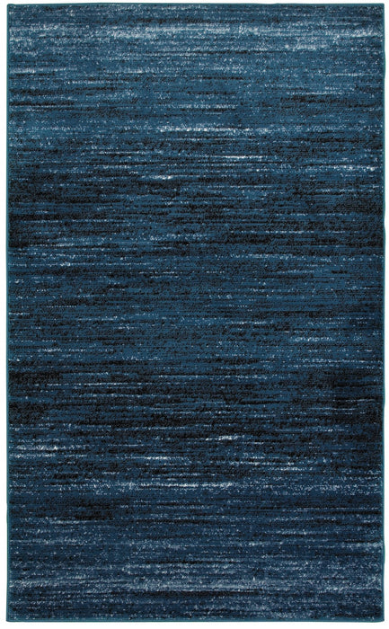 5' X 7' Blue Abstract Ocean Area Rug