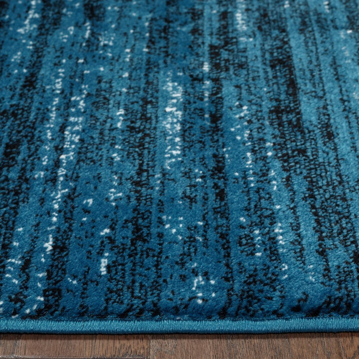 5' X 7' Blue Abstract Ocean Area Rug