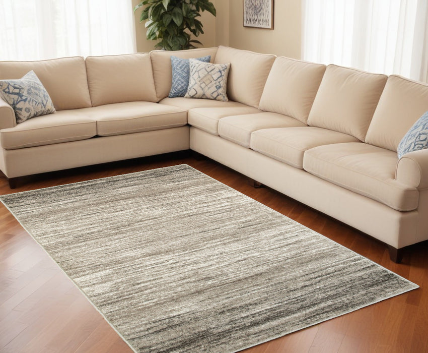 5' X 7' Beige Abstract Striations Area Rug