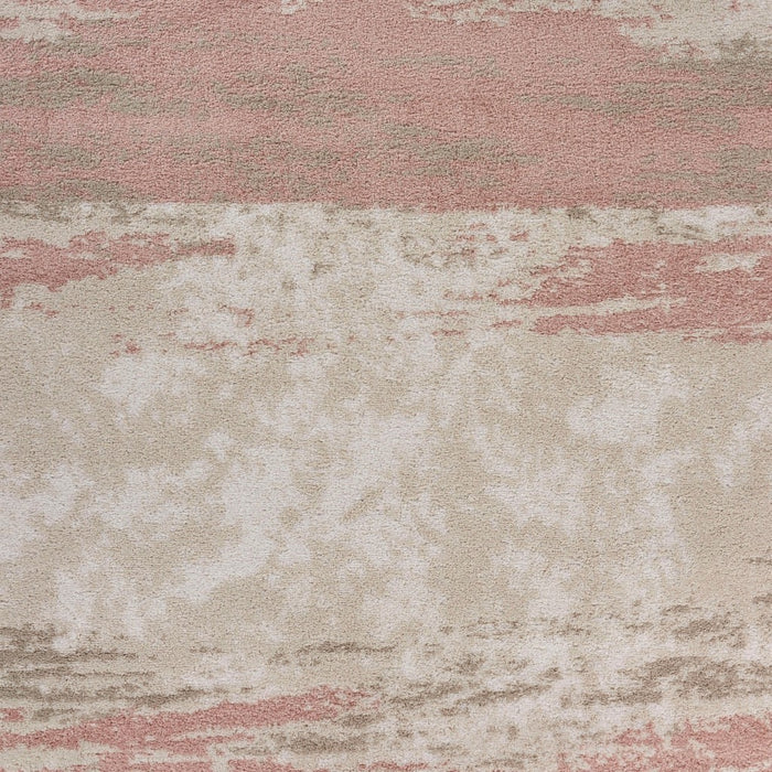 5' X 7' Ivory Beige and Blush Abstract Area Rug