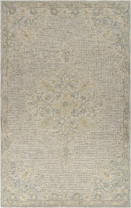 5' X 8' Beige Wool Handmade Area Rug