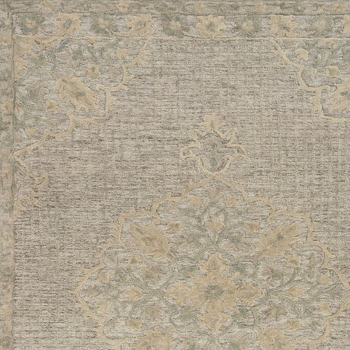 5' X 8' Beige Wool Handmade Area Rug