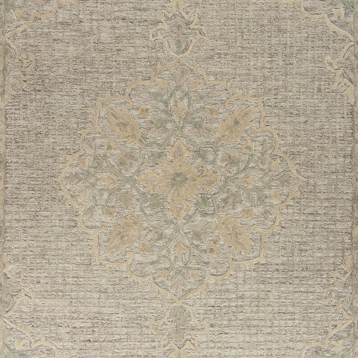 5' X 8' Beige Wool Handmade Area Rug