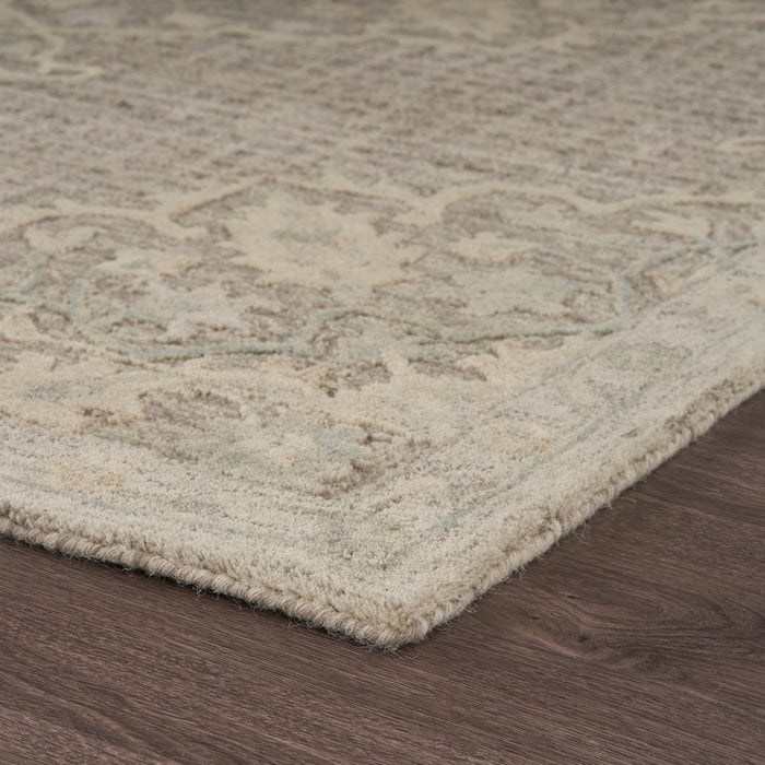 5' X 8' Beige Wool Handmade Area Rug