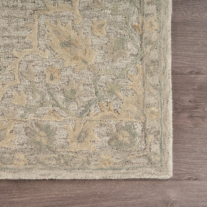 5' X 8' Beige Wool Handmade Area Rug