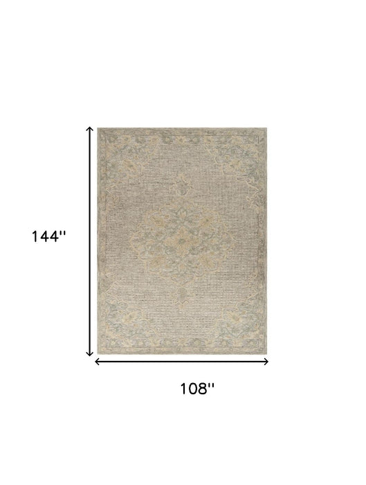 5' X 8' Beige Wool Handmade Area Rug