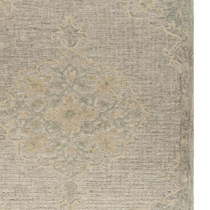 5' X 8' Beige Wool Handmade Area Rug