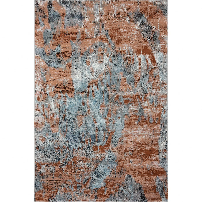 5' X 8' Rustic Brown Abstract Area Rug