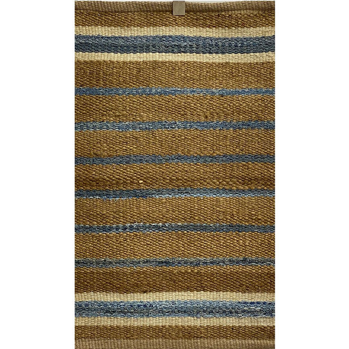 5' X 7' Tan and Ivory Hand Woven Area Rug