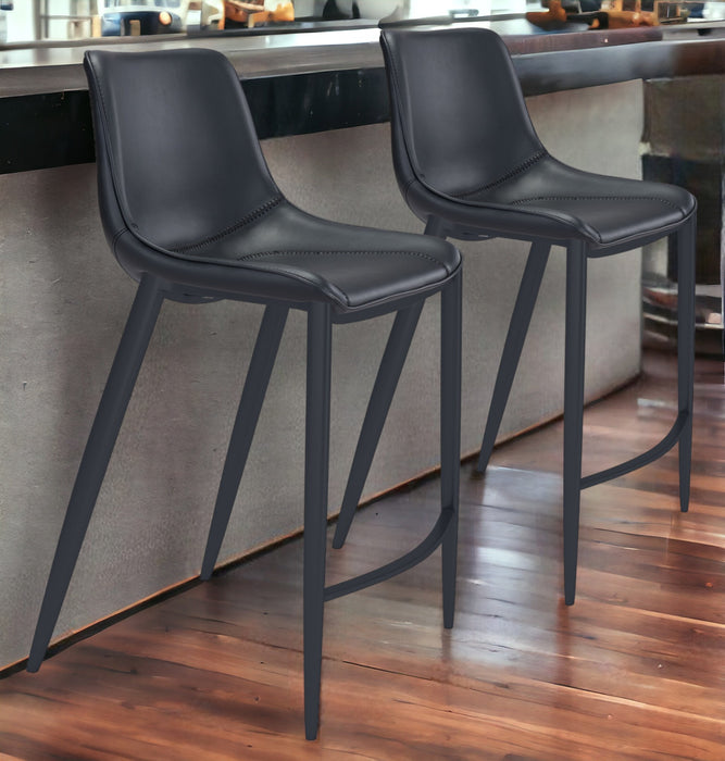 Set of Two 30" Steel Low Back Bar Height Bar Chairs