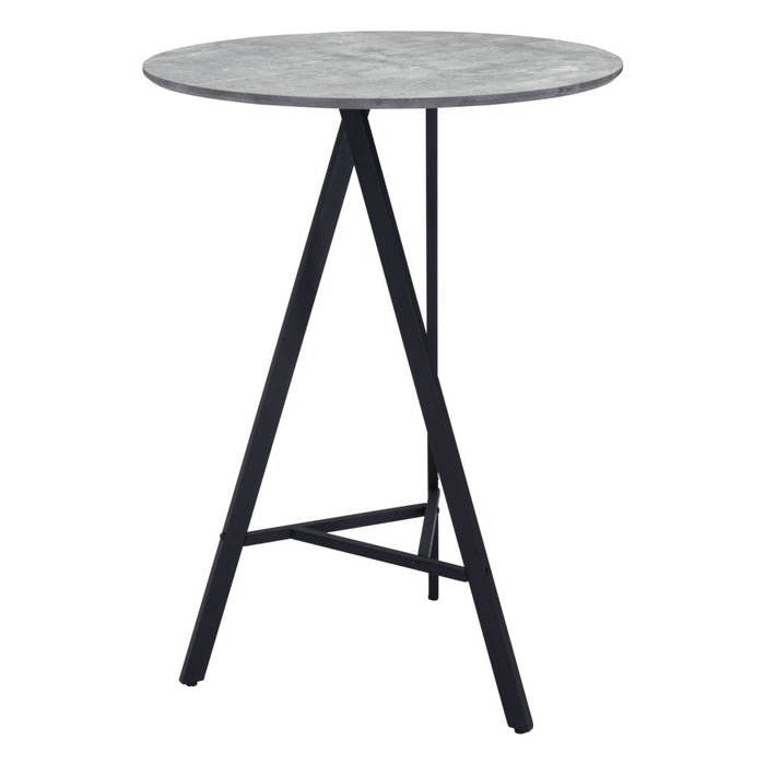 32" Gray and Black Rounded Steel Bar Table