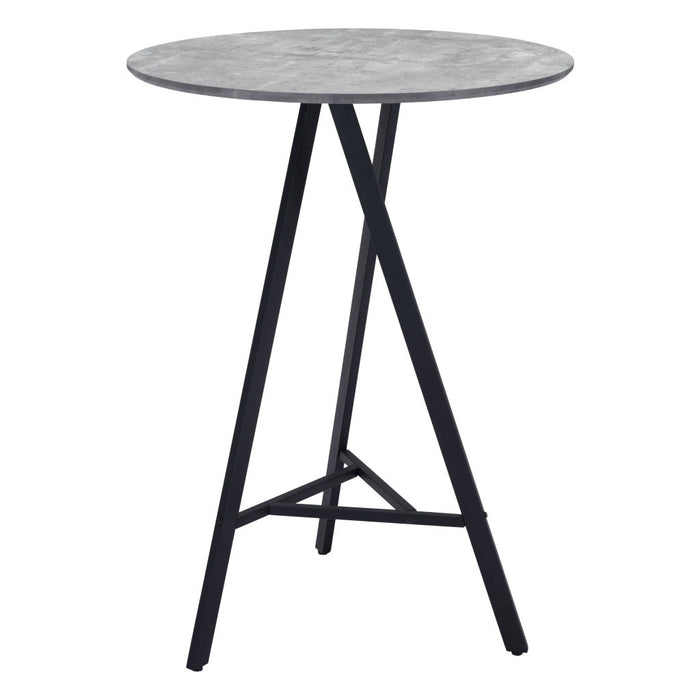 32" Gray and Black Rounded Steel Bar Table